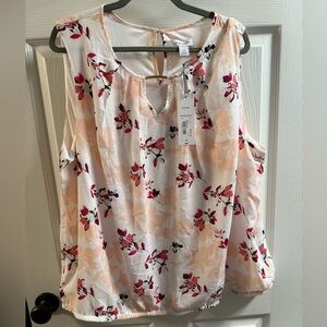 Liz Claiborne Floral Sleeveless Top - Pink and Red